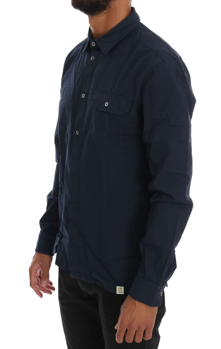 John Galliano Blauw Casual Katoenen Overhemd met Lange Mouwen