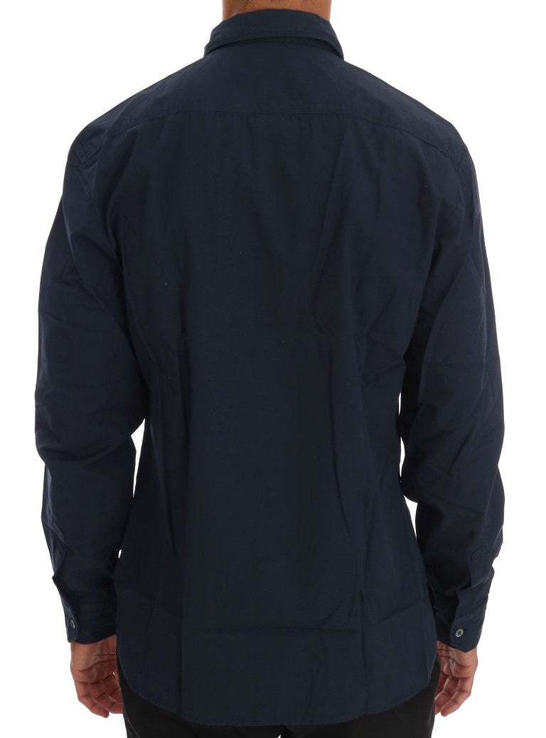 John Galliano Blauw Casual Katoenen Overhemd met Lange Mouwen