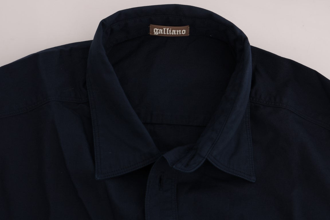 John Galliano Blauw Casual Katoenen Overhemd met Lange Mouwen