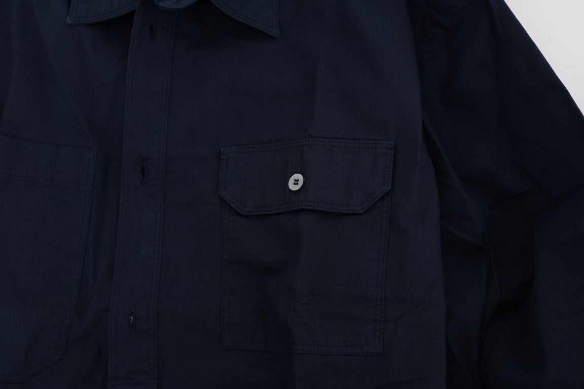 John Galliano Blauw Casual Katoenen Overhemd met Lange Mouwen