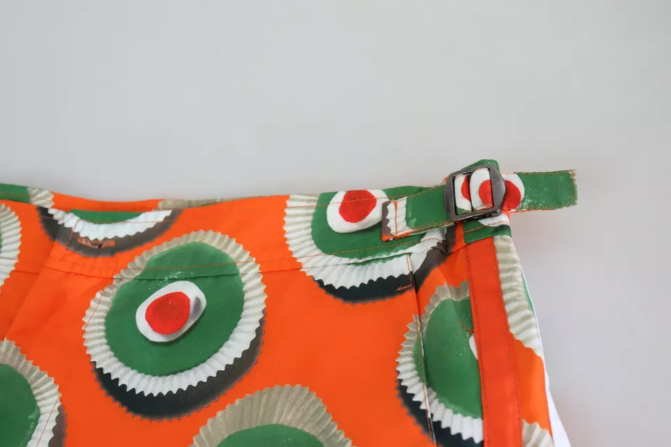 Dolce & Gabbana Orange Cupcake Beachwear Badehosen