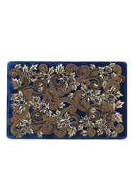 Dolce &amp; Gabbana Blauer Samt Goldrahmen Clutch Abendtasche Partytasche