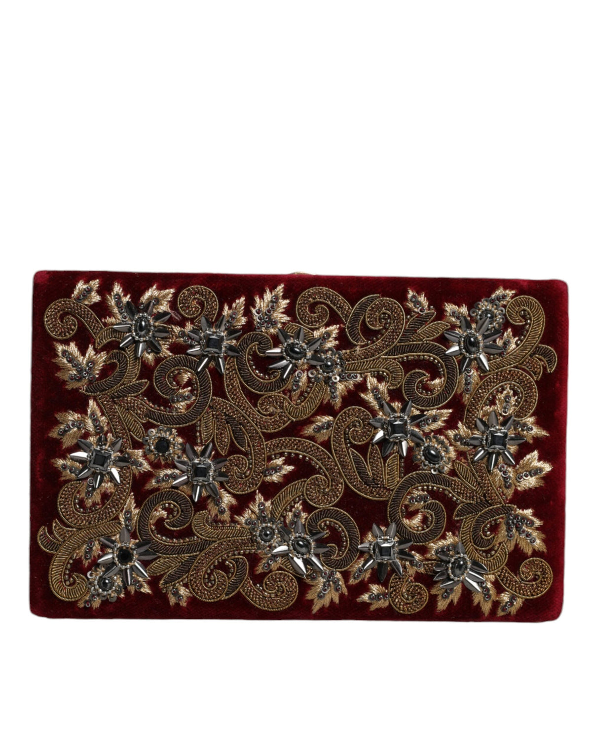 Dolce &amp; Gabbana Roter Samt Goldrahmen Clutch Abend Party Handtasche