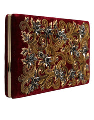Dolce &amp; Gabbana Roter Samt Goldrahmen Clutch Abend Party Handtasche