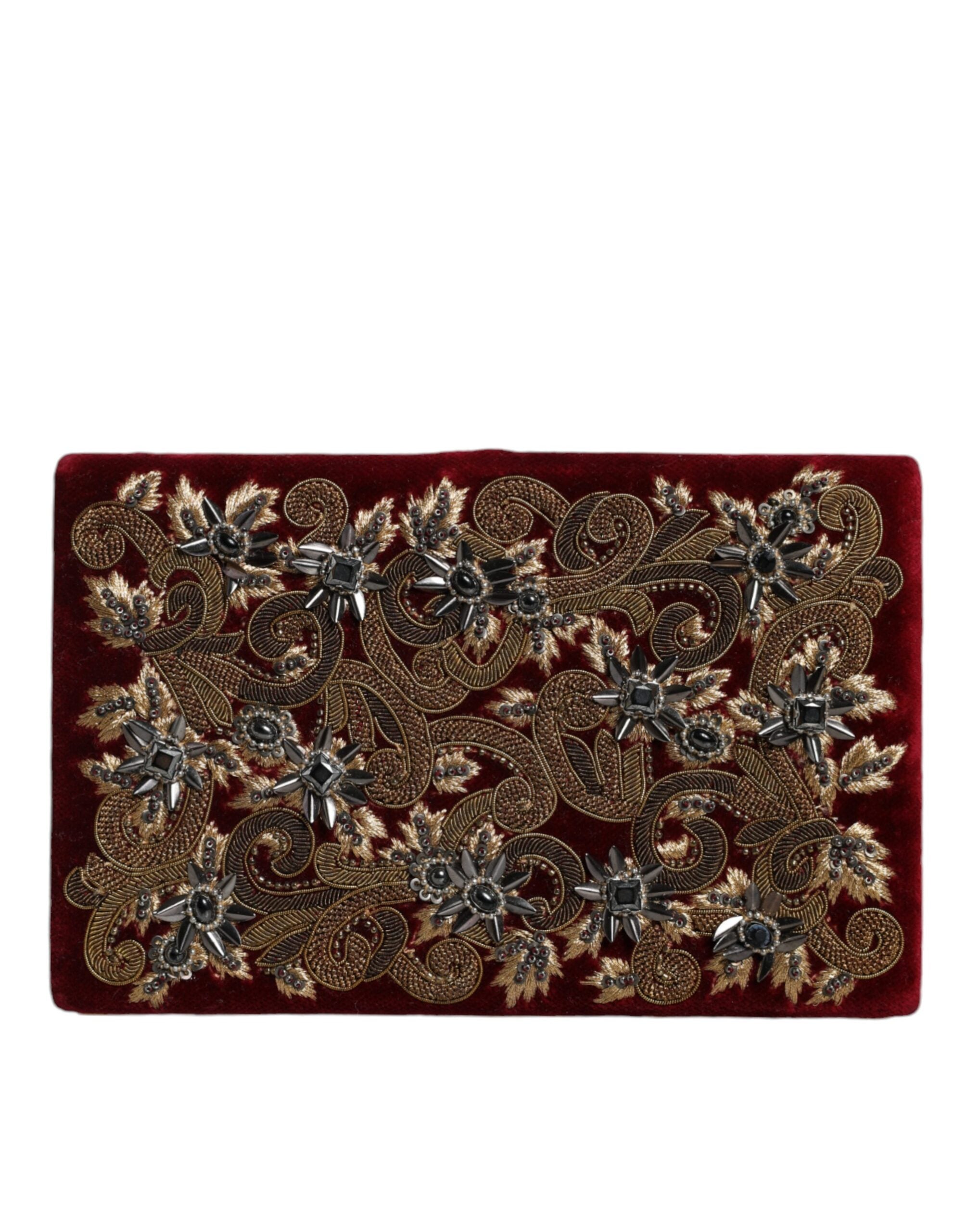 Dolce &amp; Gabbana Roter Samt Goldrahmen Clutch Abend Party Handtasche