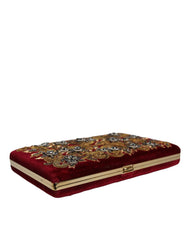 Dolce &amp; Gabbana Roter Samt Goldrahmen Clutch Abend Party Handtasche