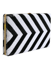 Dolce &amp; Gabbana Schwarz Weiß Gold Rahmen Clutch Abend Party Handtasche Tasche