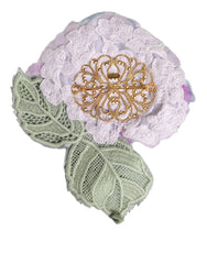 Dolce & Gabbana Mehrfarbige Hortensie Gold Messing Nadel Brosche