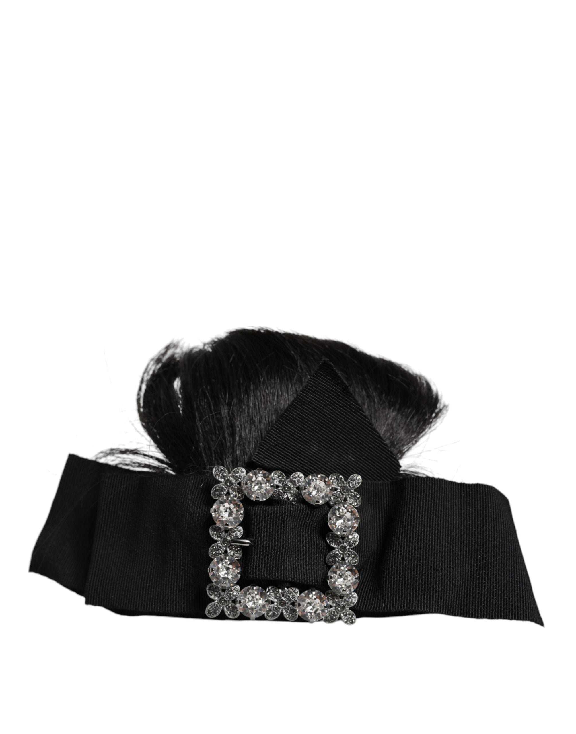 Dolce &amp; Gabbana Schwarzes Haar Parrucchiera Kristall Stirnband Diadem