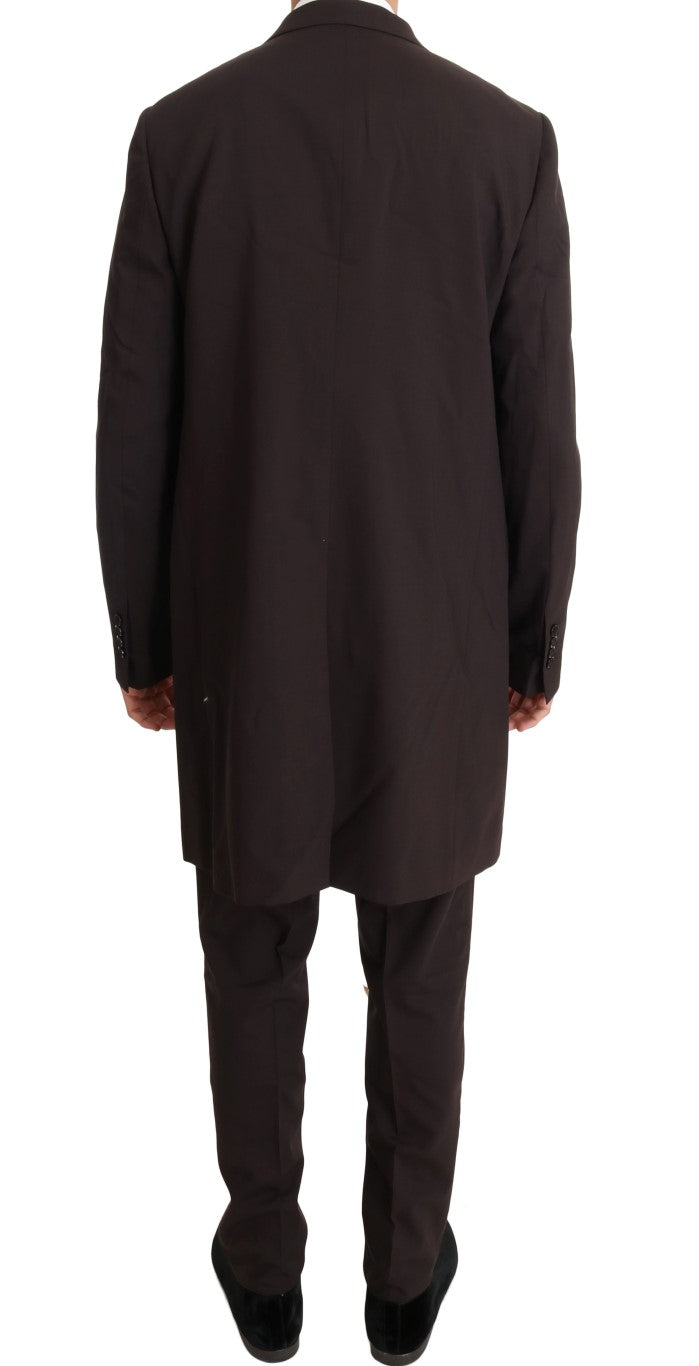 Dolce & Gabbana Bordeaux Wollen Stretch Lang Drie Suits Pak