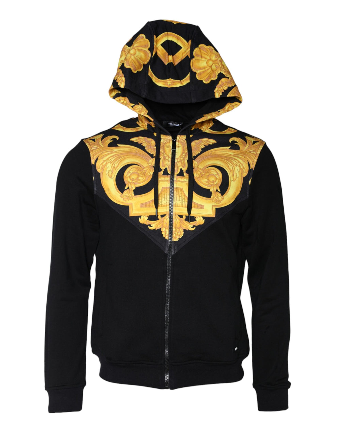 Versace Schwarzer Medusa-Print Hoodie mit durchgehendem Reißverschluss