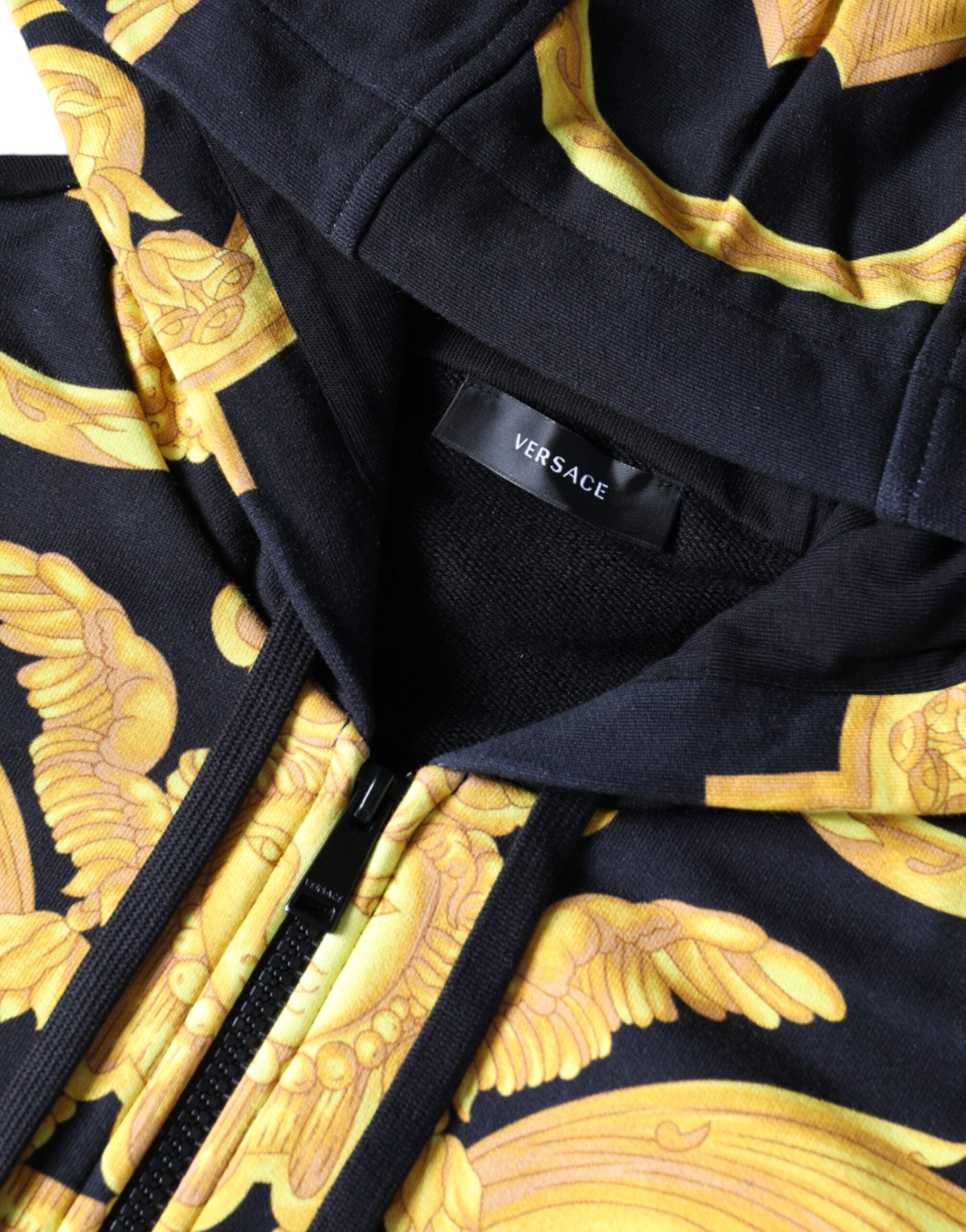 Versace Schwarzer Medusa-Print Hoodie mit durchgehendem Reißverschluss
