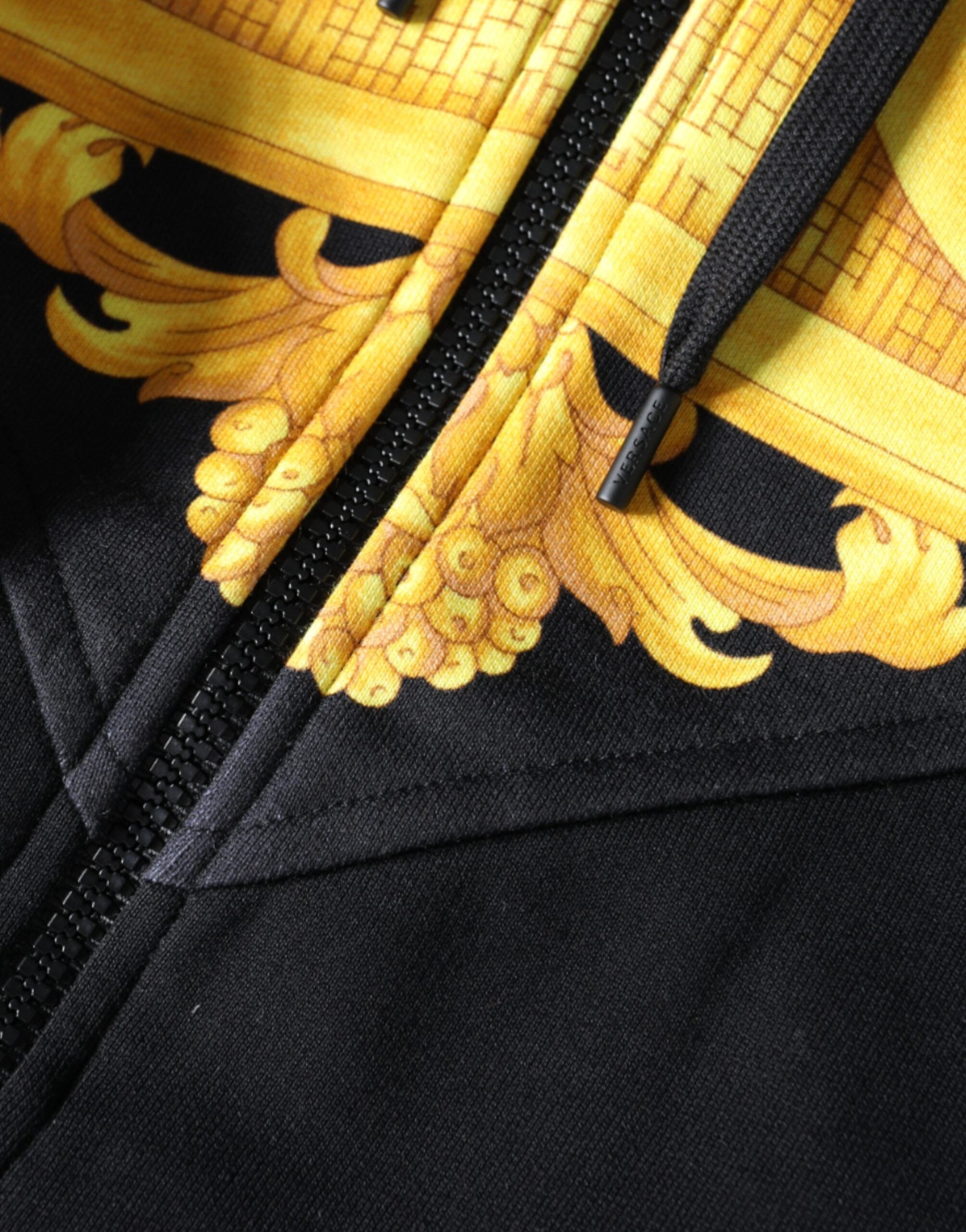 Versace Schwarzer Medusa-Print Hoodie mit durchgehendem Reißverschluss