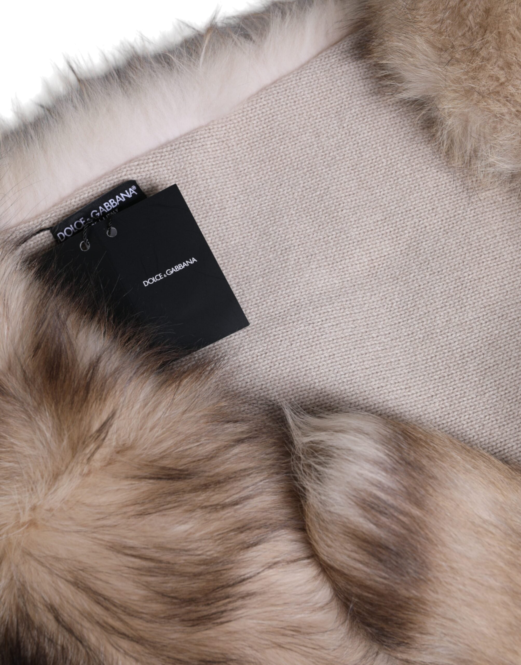 Dolce &amp; Gabbana Brauner Frost Fuchspelz-Halswärmer-Winterschal