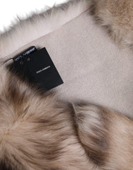 Dolce &amp; Gabbana Brauner Frost Fuchspelz-Halswärmer-Winterschal
