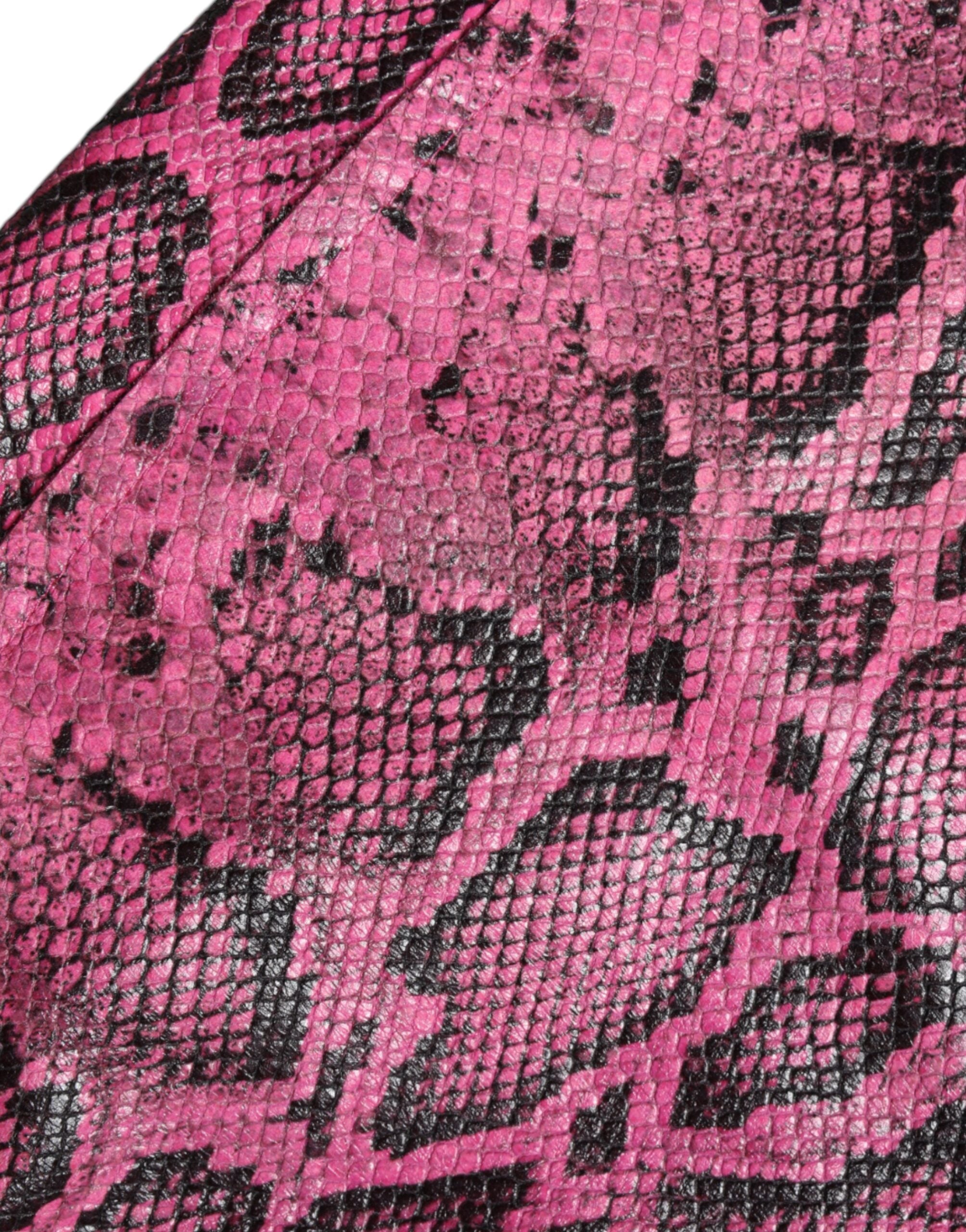 Dolce & Gabbana Pinke Leder High-Waist Hot Pants Shorts