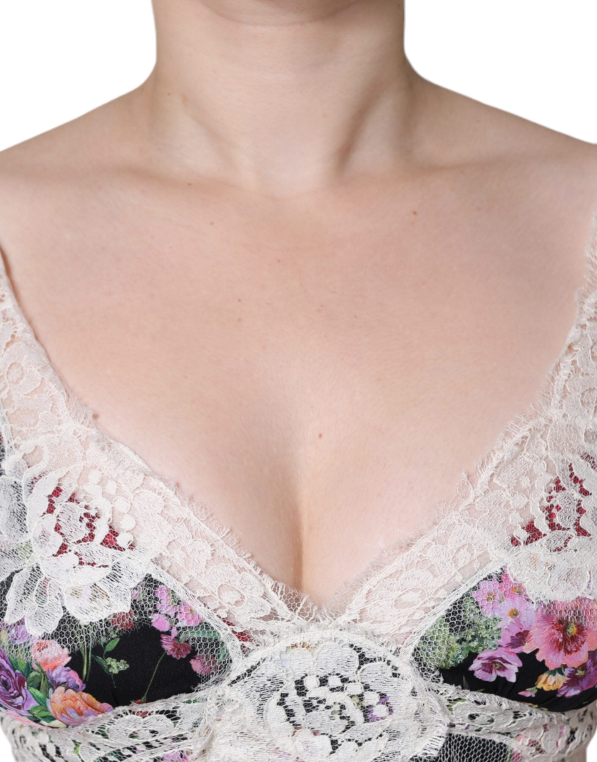 Dolce & Gabbana Schwarze Bluse aus Blumenspitze mit kurzen Ärmeln