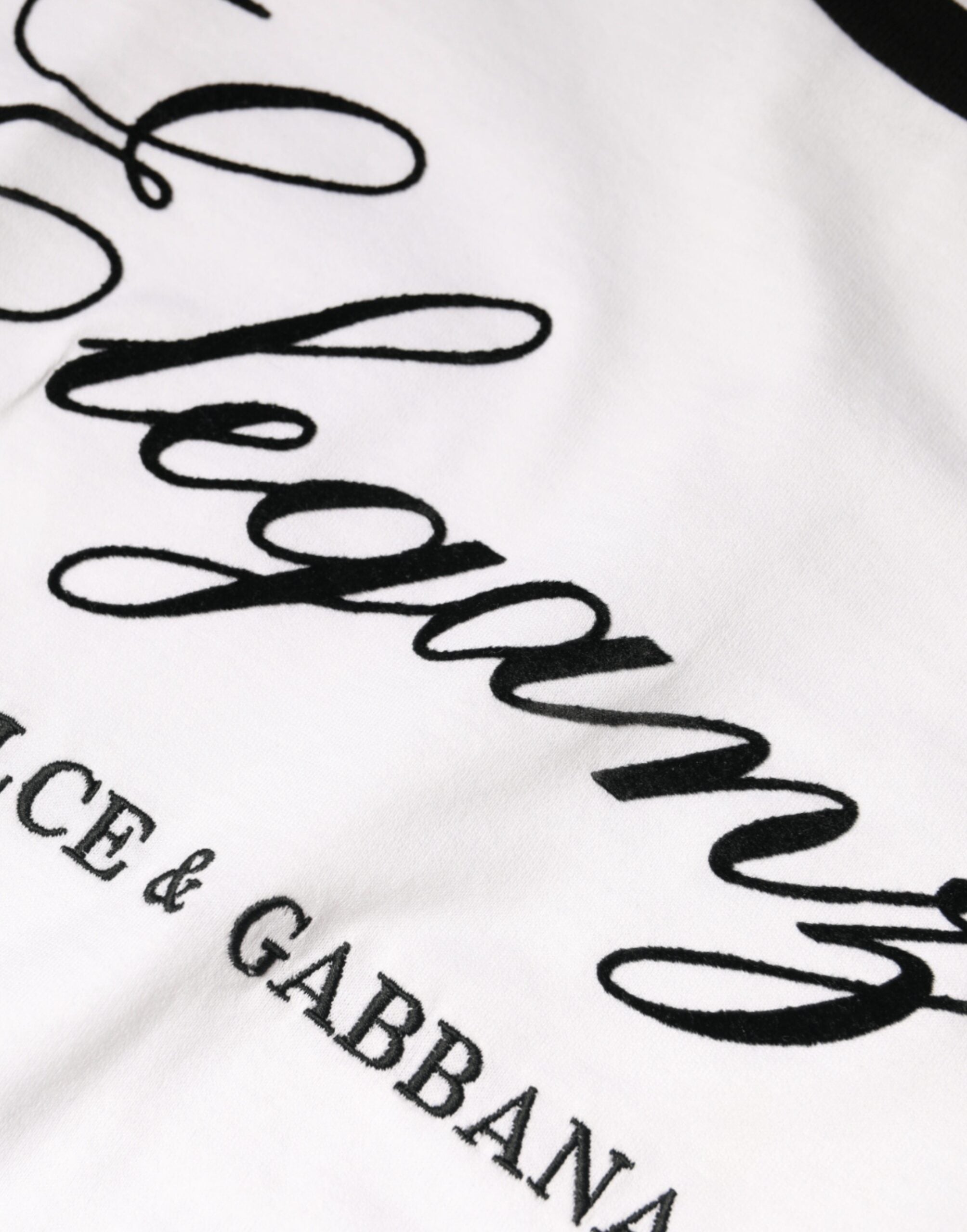 Dolce & Gabbana Weißes Eleganza Print Baumwoll-T-Shirt mit kurzen Ärmeln