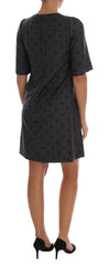 Dolce & Gabbana Grijs Nauwsluitend Wollen Jurkje met Polkadots