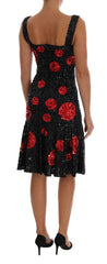 Dolce & Gabbana Zwart Rood Polka Pailletten Shiftjurk