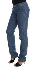 Costume National Blue Wash Baumwoll-Slim-Denim-Jeans