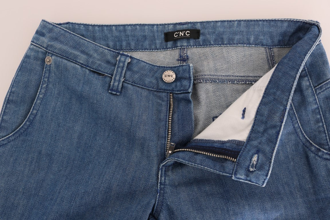 Costume National Blue Wash Baumwoll-Slim-Denim-Jeans