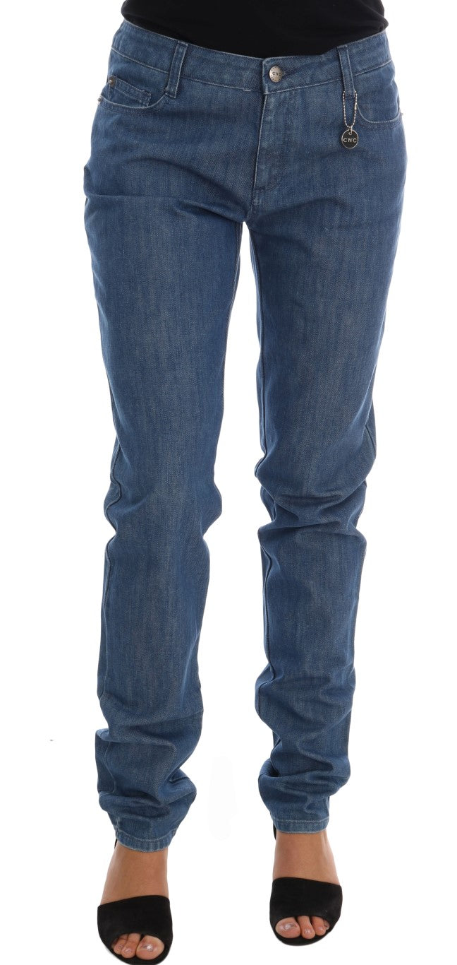 Costume National Blue Wash Baumwoll-Boyfriend-Jeans