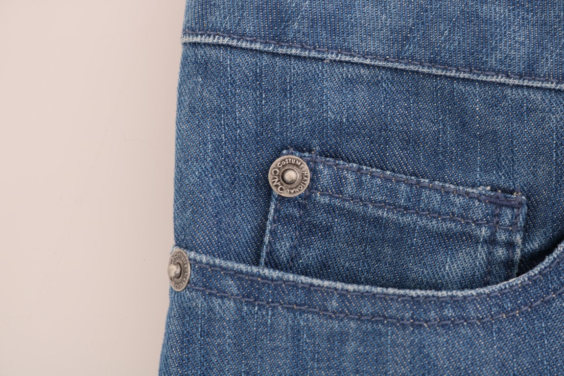 Costume National Blue Wash Baumwoll-Boyfriend-Jeans