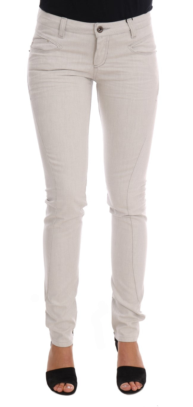 Costume National Weiße Stretch-Jeans aus Baumwolle, Slim Fit