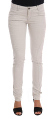Costume National Weiße Stretch-Jeans aus Baumwolle, Slim Fit