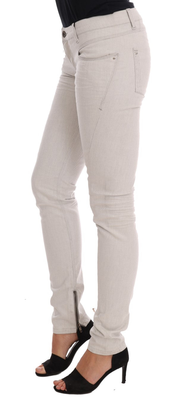 Costume National Weiße Stretch-Jeans aus Baumwolle, Slim Fit