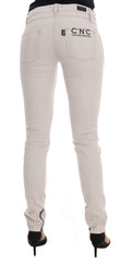 Costume National Weiße Stretch-Jeans aus Baumwolle, Slim Fit