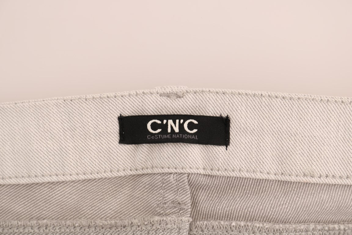 Costume National Weiße Stretch-Jeans aus Baumwolle, Slim Fit