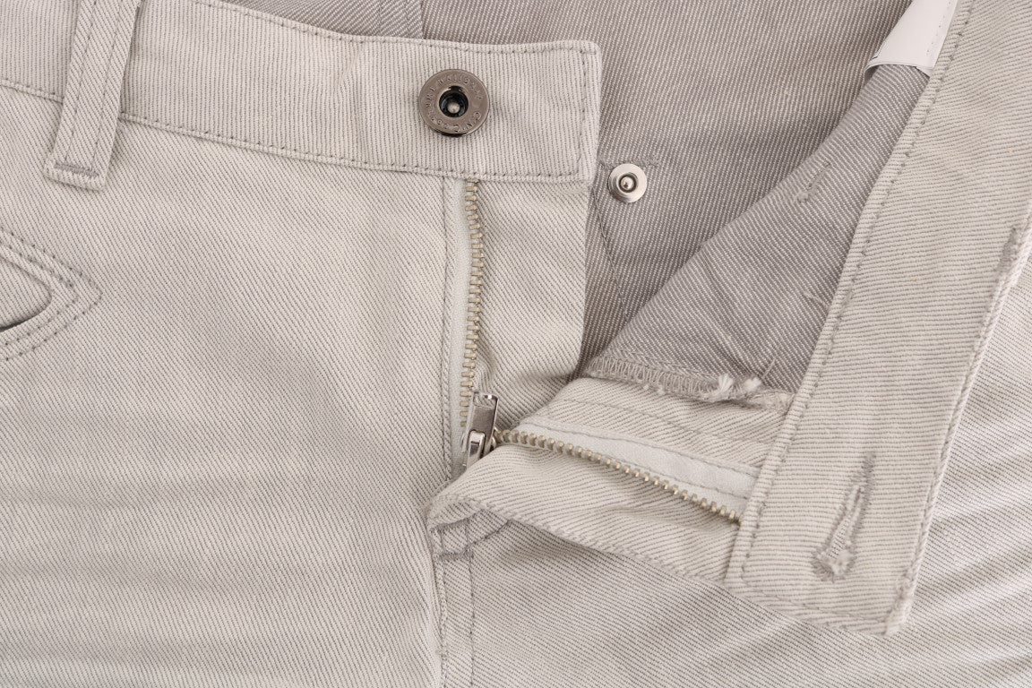 Costume National Weiße Stretch-Jeans aus Baumwolle, Slim Fit
