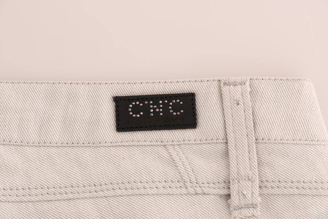 Costume National Weiße Stretch-Jeans aus Baumwolle, Slim Fit
