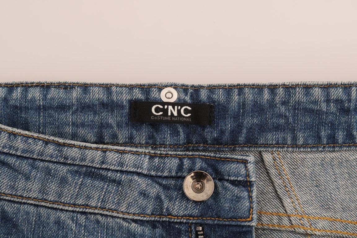 Costume National Blauwe Katoenen Stretch Denim Jeans