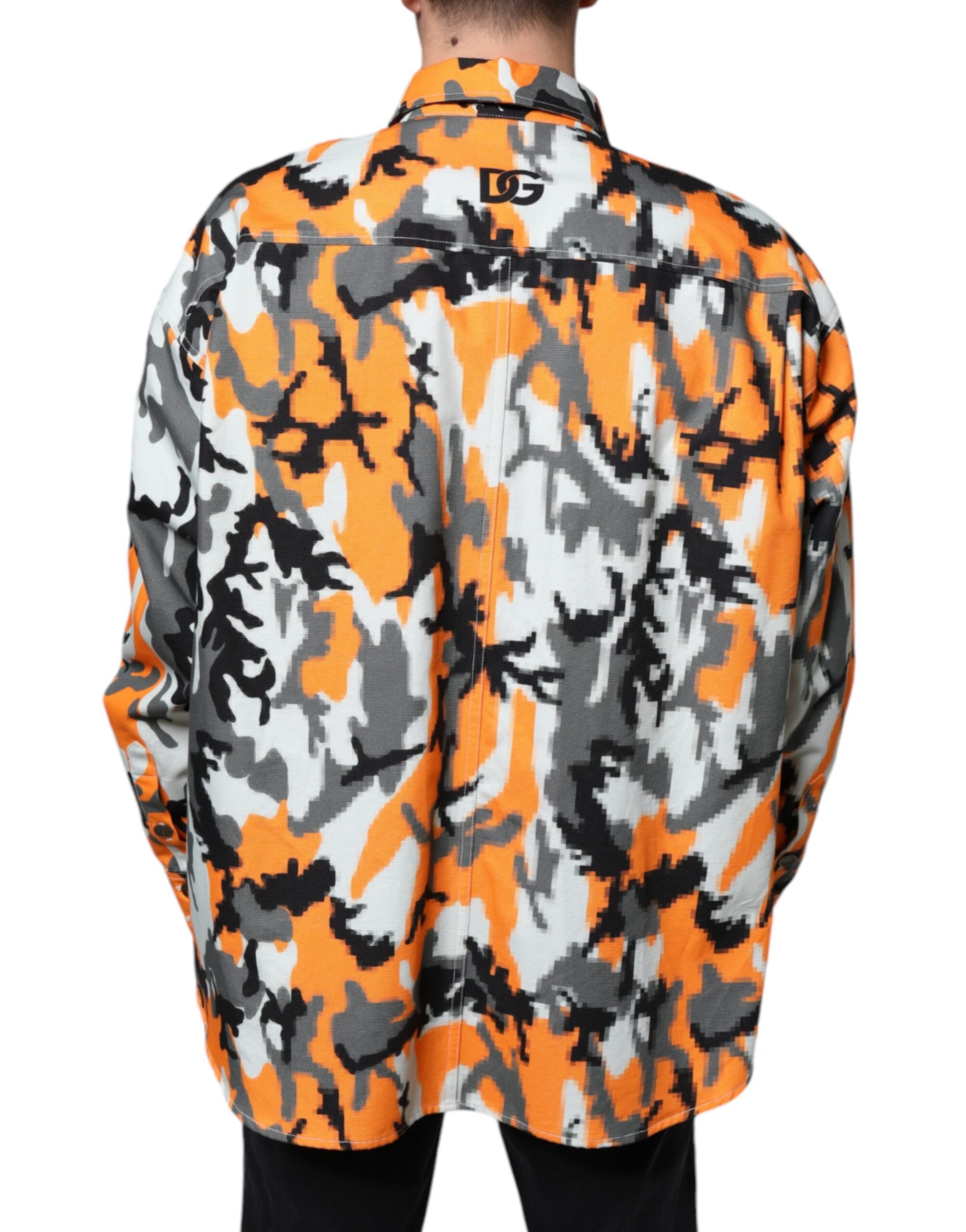 Dolce &amp; Gabbana – Mehrfarbige Camouflage-Jeansjacke aus Baumwolldenim mit Kragen