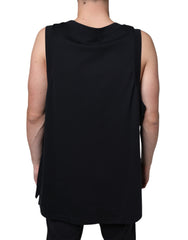 Dolce & Gabbana Schwarzes Baumwoll-T-Shirt „Born To Be Free“ ohne Ärmel