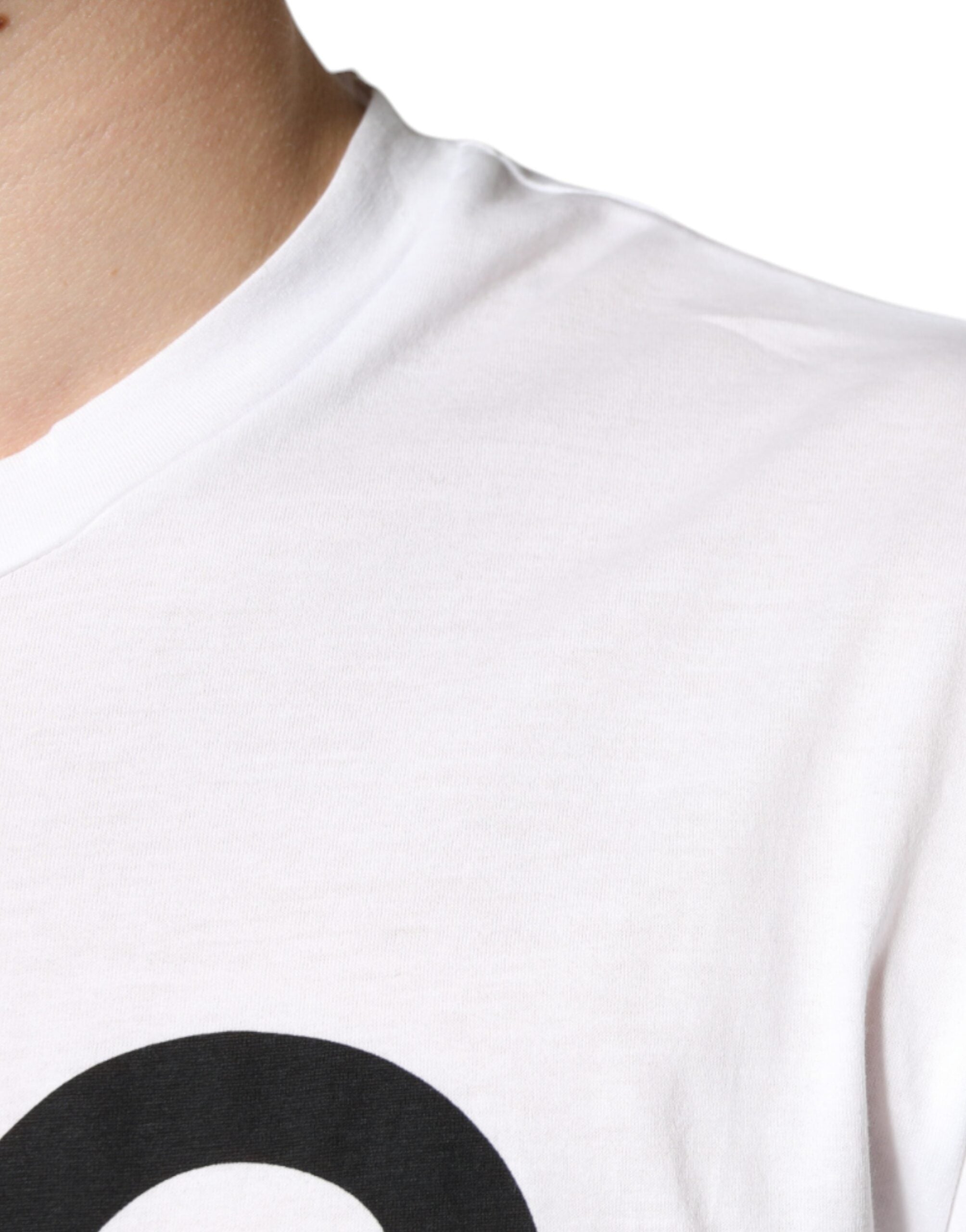 Dolce & Gabbana Weißes Baumwoll-T-Shirt mit DG Logo Print