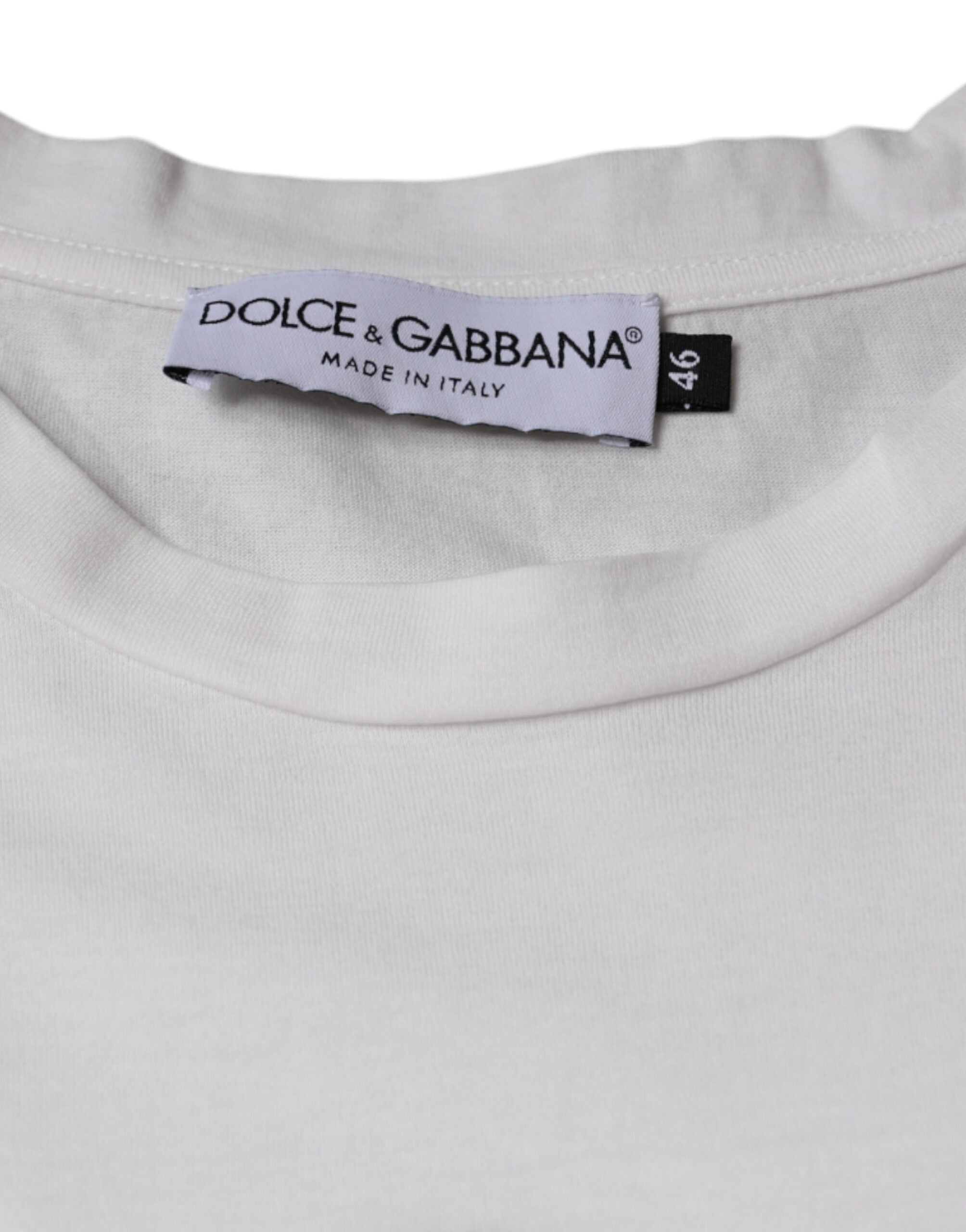 Dolce & Gabbana Weißes Baumwoll-T-Shirt mit DG Logo Print