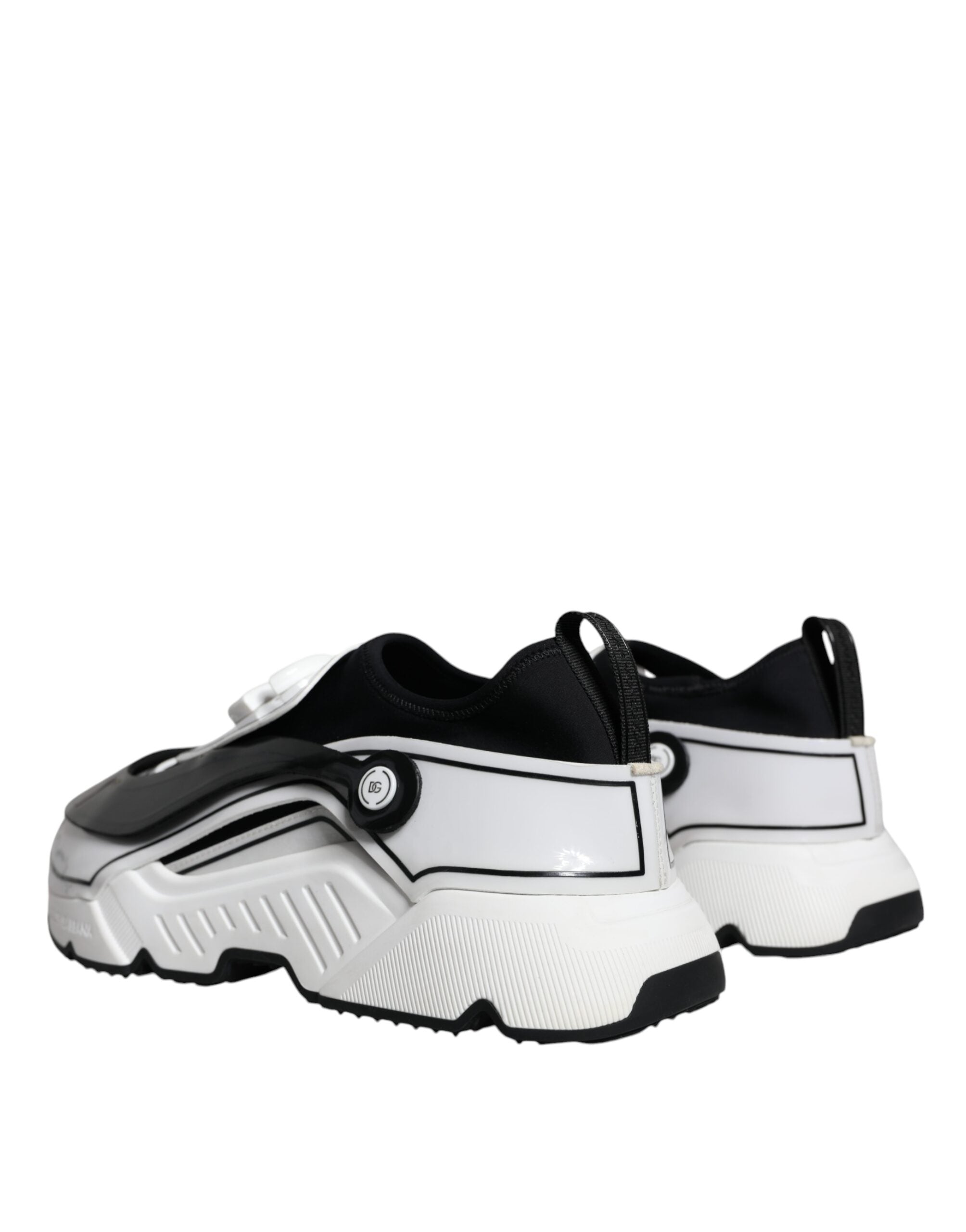 Dolce &amp; Gabbana – Daymaster – Sneaker mit Logo-Schild in Weiß und Schwarz