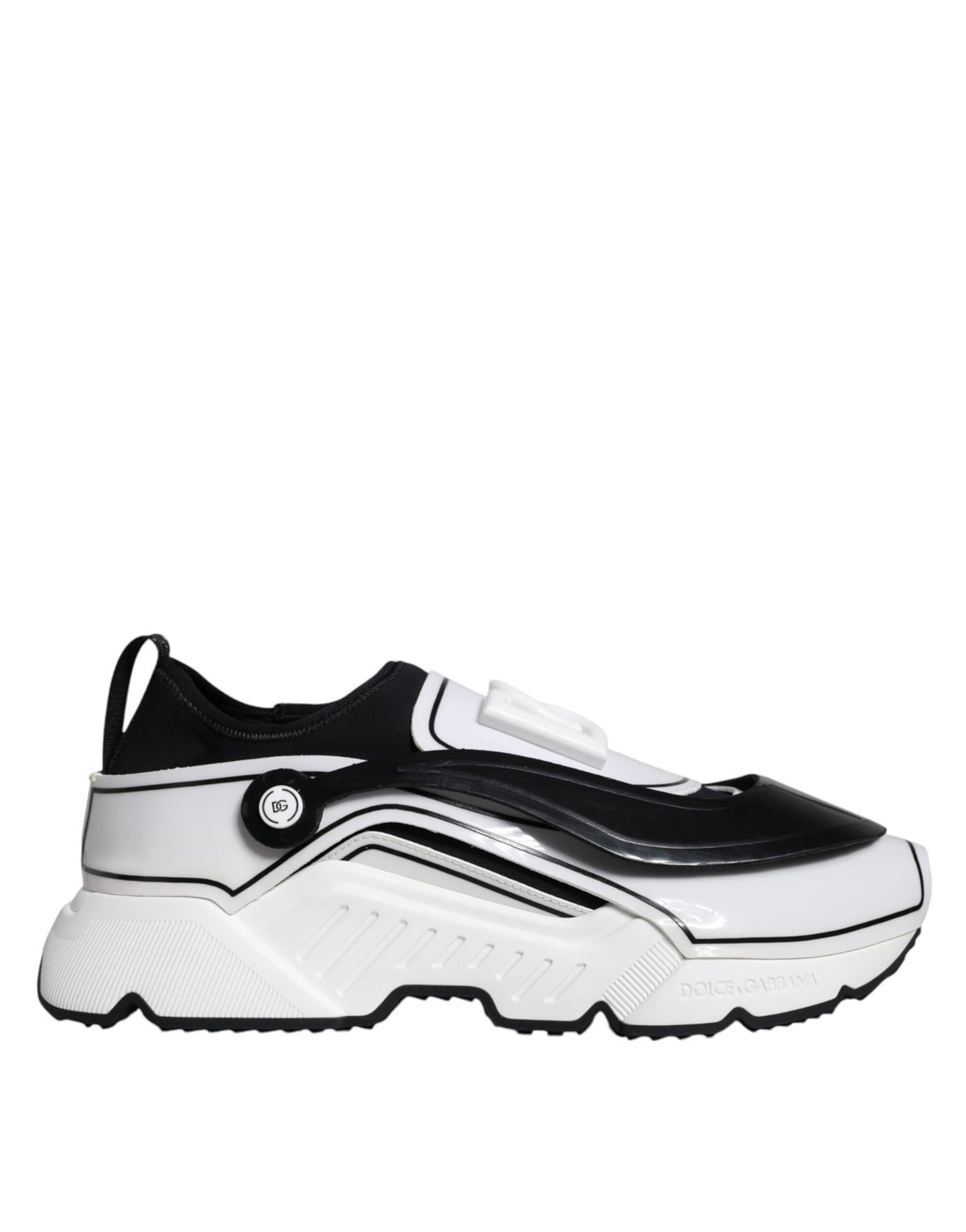 Dolce &amp; Gabbana – Daymaster – Sneaker mit Logo-Schild in Weiß und Schwarz