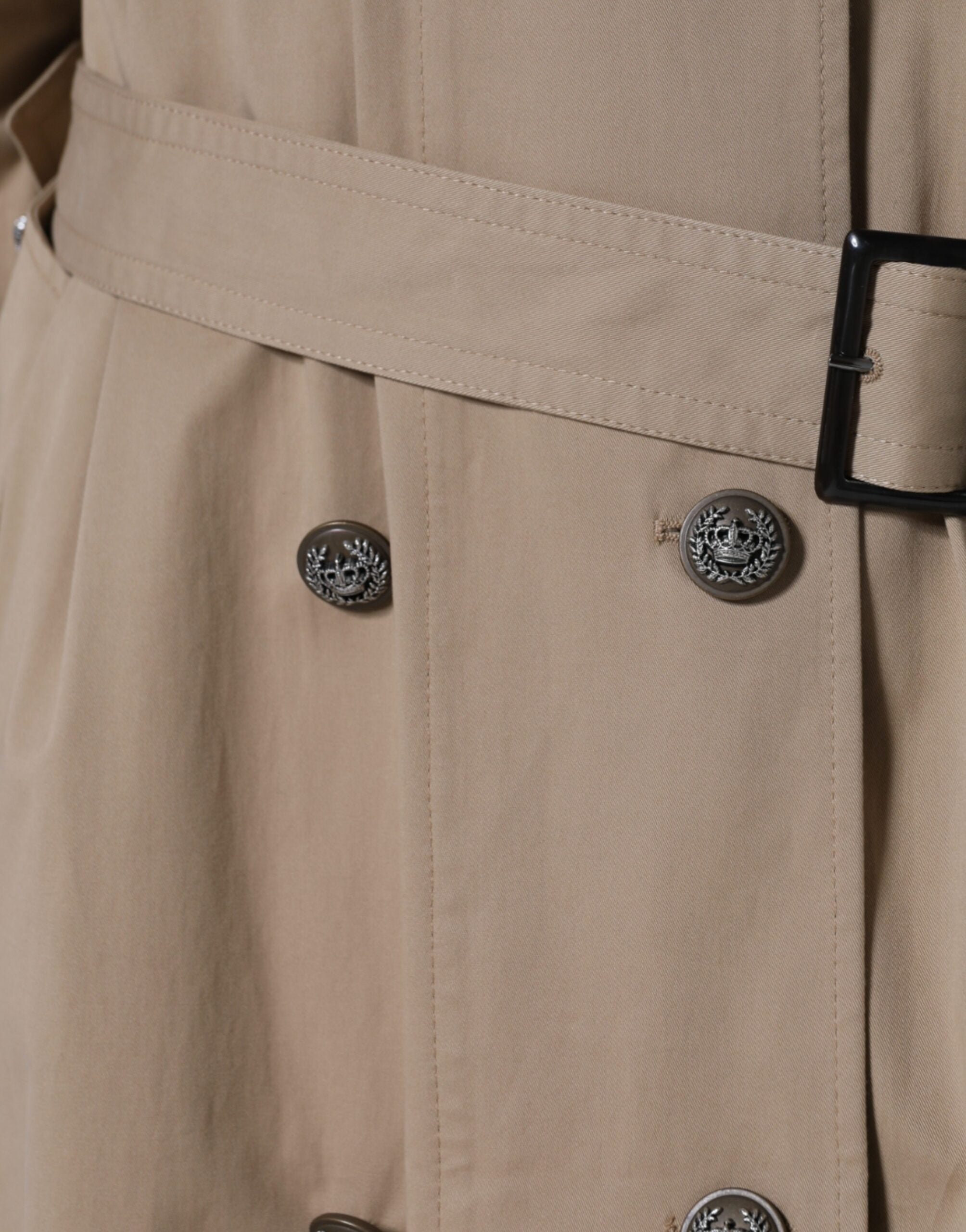 Dolce & Gabbana Khakifarbene zweireihige Trenchcoat-Jacke
