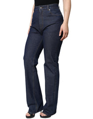 Dolce & Gabbana Dunkelblaue Baumwoll-Stretch-Jeans mit geradem Bein