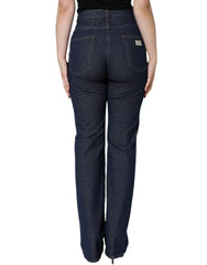 Dolce & Gabbana Dunkelblaue Baumwoll-Stretch-Jeans mit geradem Bein