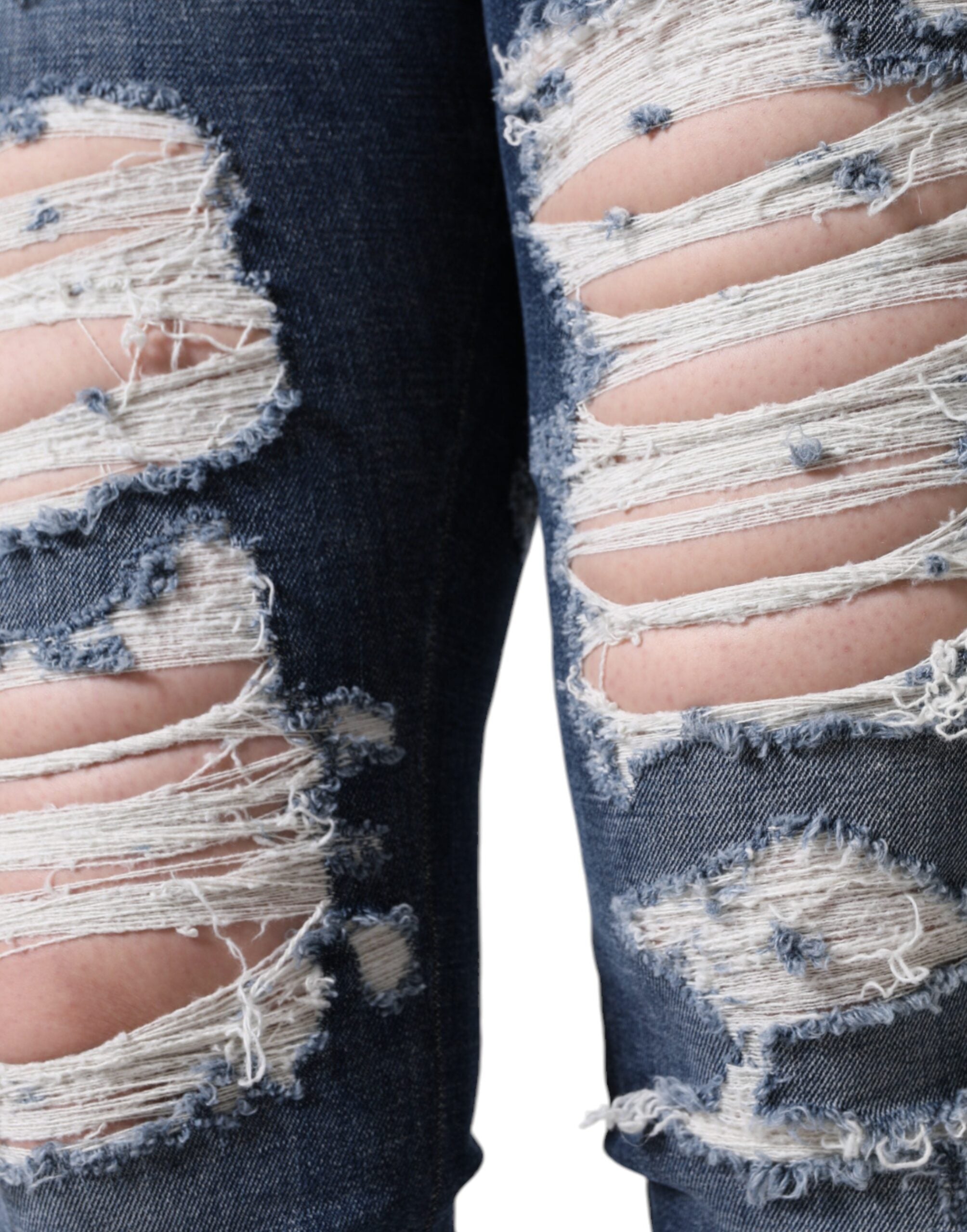 Dolce & Gabbana Blaue Jeans mit Used-Effekt aus Baumwoll-Stretch