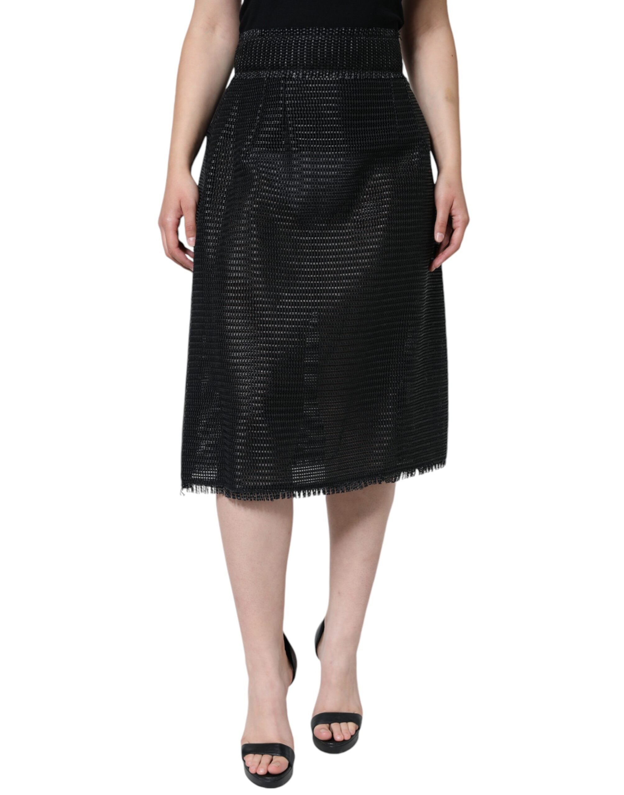 Dolce & Gabbana Schwarzer Bleistiftrock aus Viskose mit hoher Taille