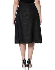 Dolce & Gabbana Schwarzer Bleistiftrock aus Viskose mit hoher Taille