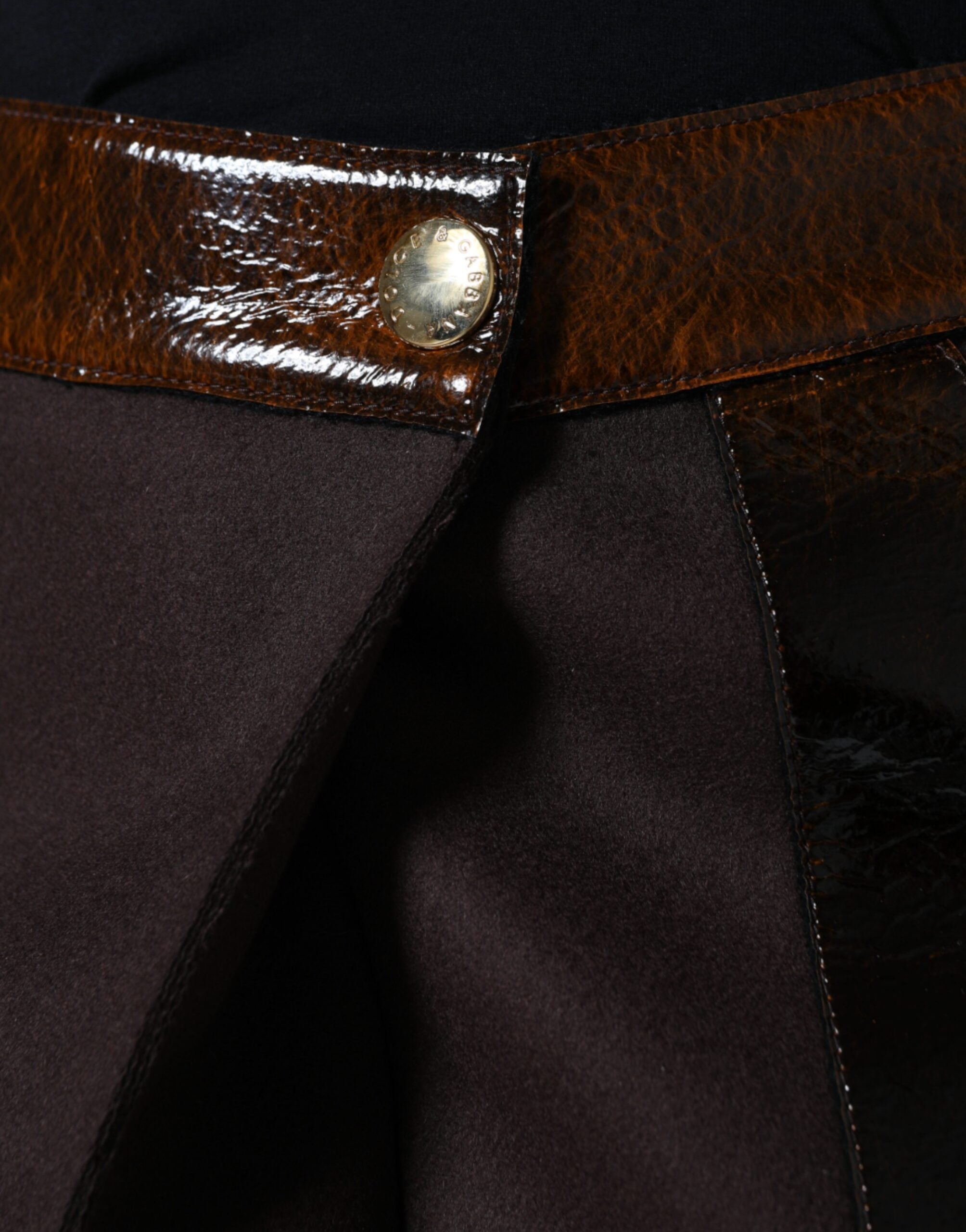 Dolce & Gabbana Brauner Minirock aus Schurwolle in A-Linie mit mittlerer Taille