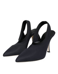 Dolce & Gabbana Zwarte Jersey Stretch Pumps met Open Hiel